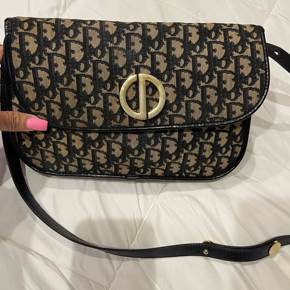 Dior navy blue and Brown Shoulder Bag
